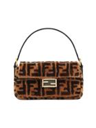 Fendi Printed Baguette Handbag - Brown