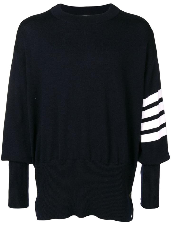 Thom Browne 4-bar Oversized Wool Pullover - Blue