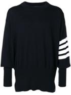 Thom Browne 4-bar Oversized Wool Pullover - Blue