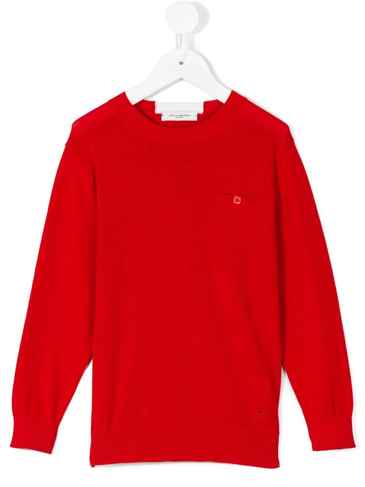 Paolo Pecora Kids - Crew Neck Jumper - Kids - Cotton - 12 Yrs, Red