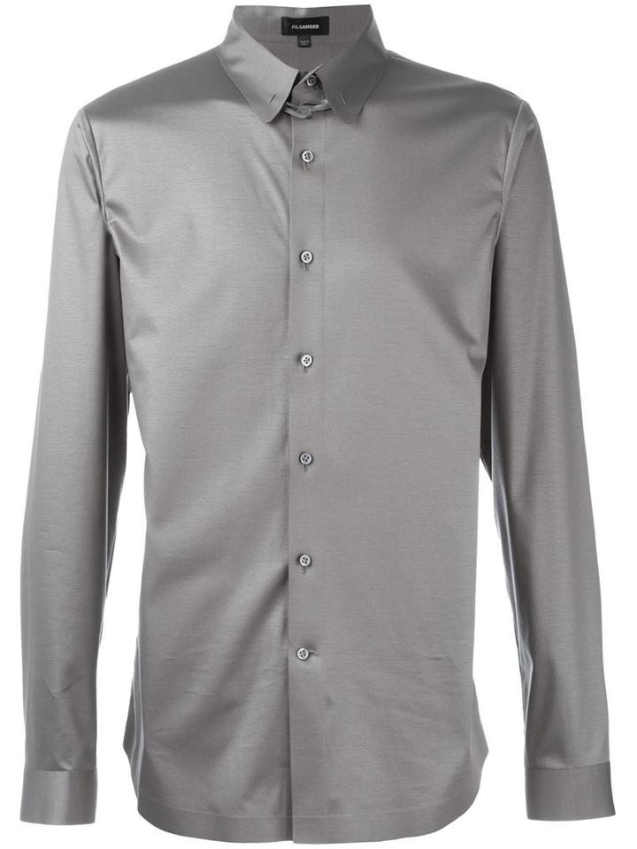 Jil Sander Classic Shirt, Men's, Size: 40, Grey, Cotton