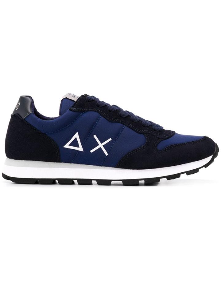 Sun 68 Logo Colour Block Sneakers - Blue