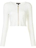 Sophie Theallet - Cropped Zip Jacket - Women - Silk/polyamide/polyester - S, White, Silk/polyamide/polyester
