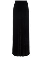 Amen Velvet Effect Straight Skirt, Women's, Size: 44, Black, Viscose/silk