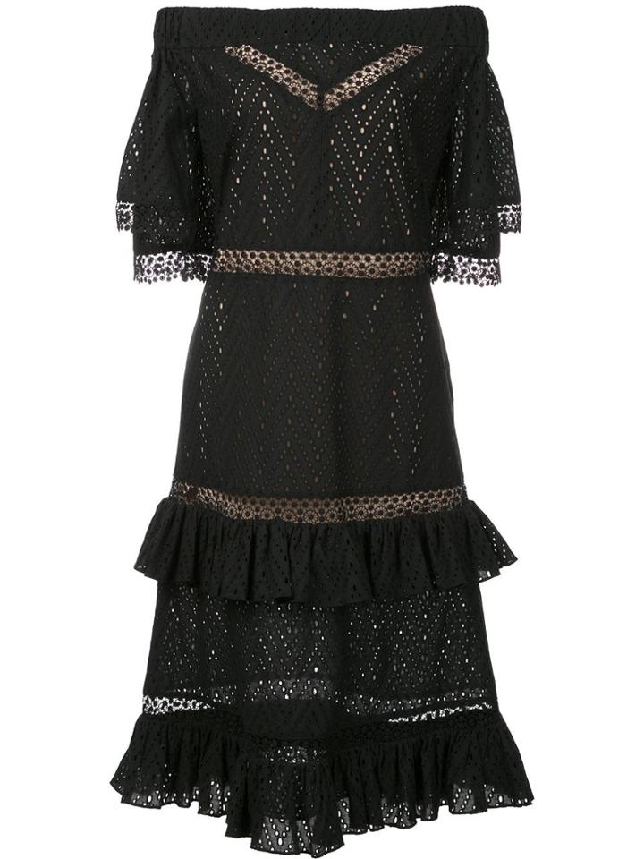 Prabal Gurung Off-shoulder Tiered Ruffle Dress - Black