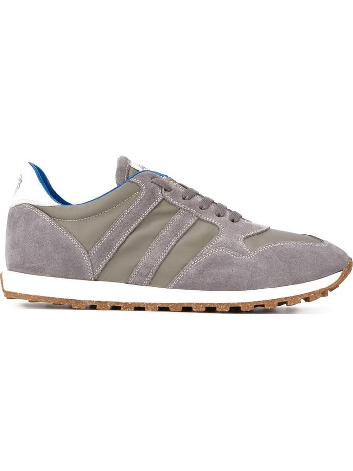 Alberto Fasciani Panelled Low-top Sneakers, Men's, Size: 41, Grey, Suede/rubber/nylon/leather