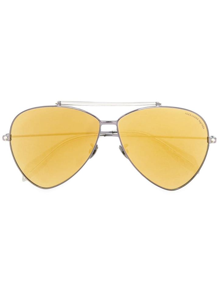 Alexander Mcqueen Eyewea Aviator Sunglasses - Metallic
