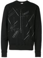 Saint Laurent - Scratch Print Sweatshirt - Men - Cotton - Xl, Black, Cotton