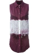 Drome Fringed Sleeveless Shirt, Women's, Size: S, Pink/purple, Leather