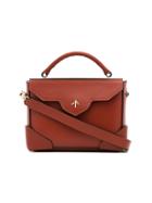 Manu Atelier Red Micro Bold Leather Crossbody Bag