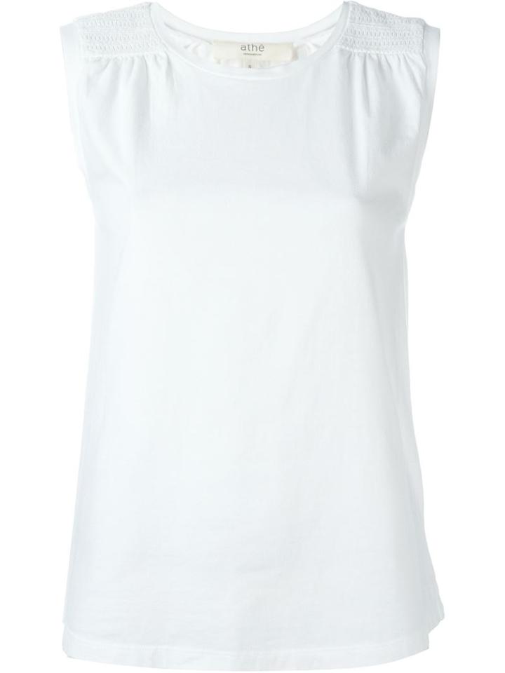 Vanessa Bruno Athé Embroidered Shoulder Tank Top