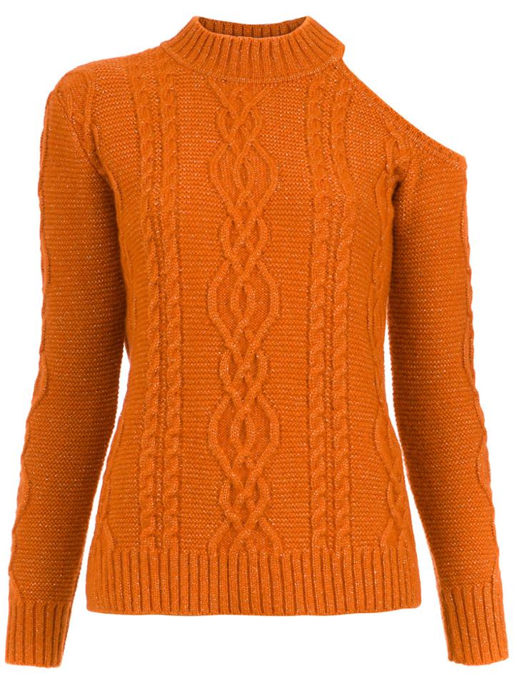 Nk Cut Out Detail Knit Blouse - Yellow & Orange