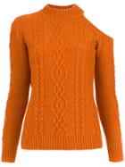 Nk Cut Out Detail Knit Blouse - Yellow & Orange