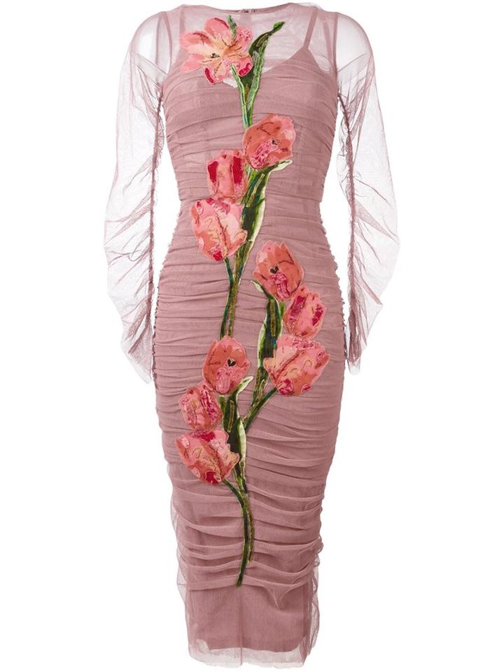 Dolce & Gabbana Tulip Patch Ruched Dress
