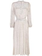 Adam Lippes Speckle Print Chiffon Dress - White