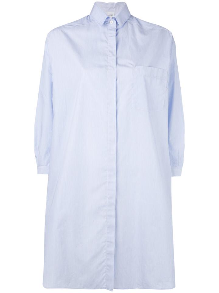 Aspesi - Striped Shirt Dress - Women - Cotton - M, Women's, Blue, Cotton