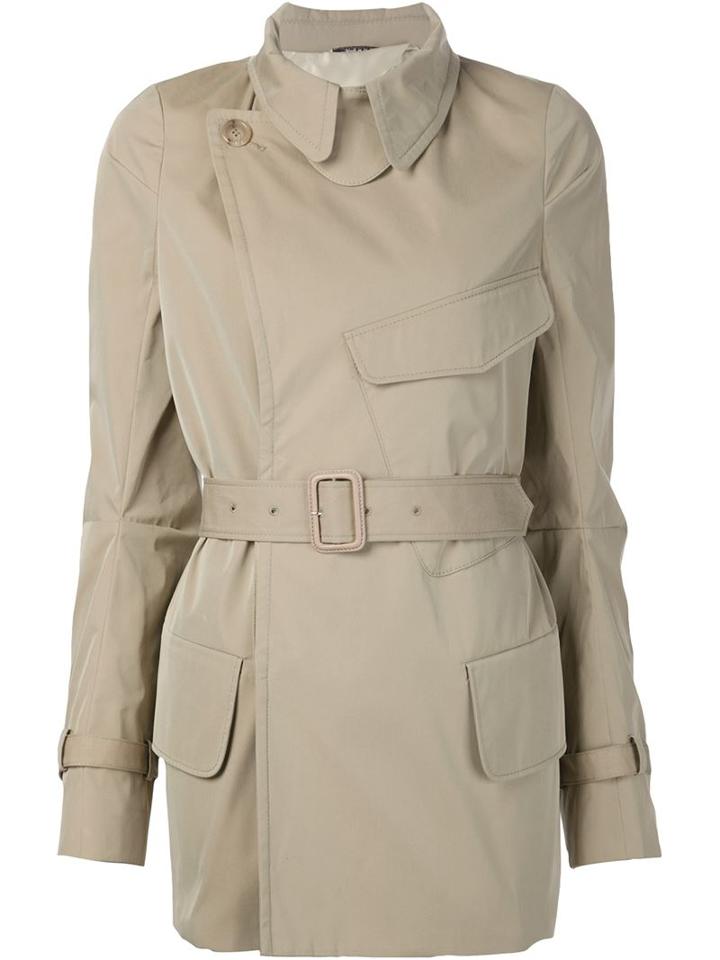 Maison Margiela Belted Trench Coat, Women's, Size: 42, Nude/neutrals, Cotton/polyester