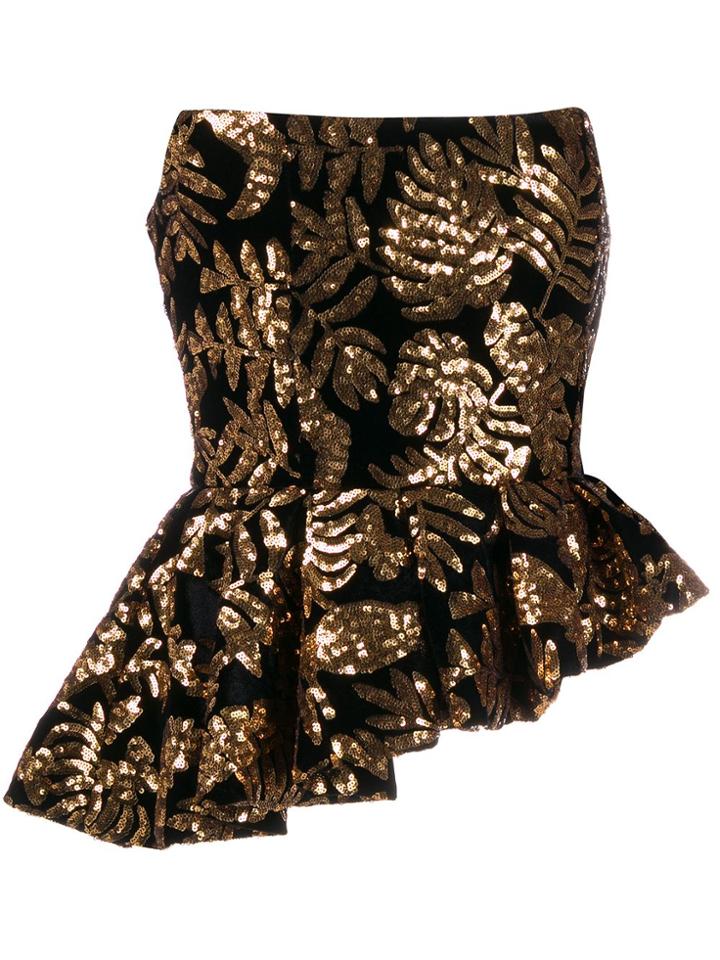 Giuseppe Di Morabito Asymmetric Sequin Embroidery Top - Black