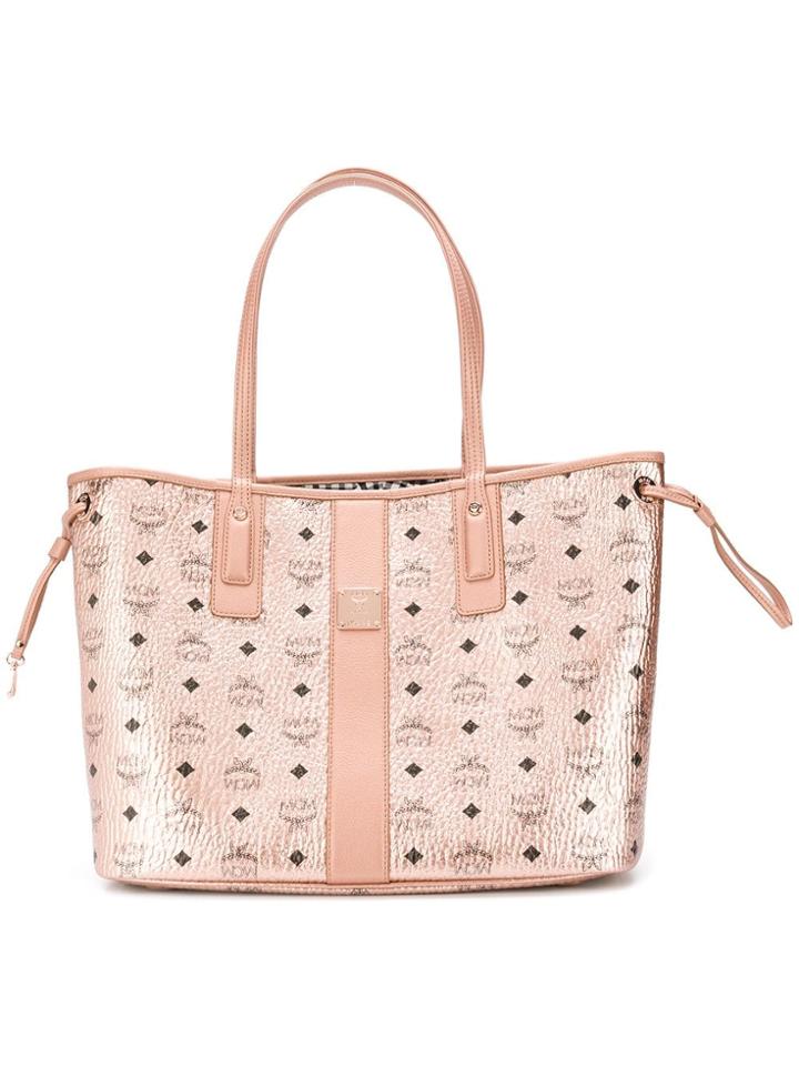 Mcm Logo Shopper Tote - Pink & Purple
