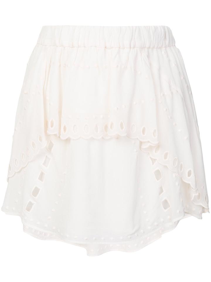 Iro Eyelet Lace Layered Skirt - Nude & Neutrals