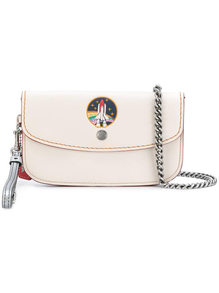 Coach - Embossed Rocket Clutch - Women - Leather/brass - One Size, Nude/neutrals, Leather/brass