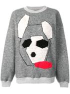 Julien David Dog Embroidered Sweater - Grey