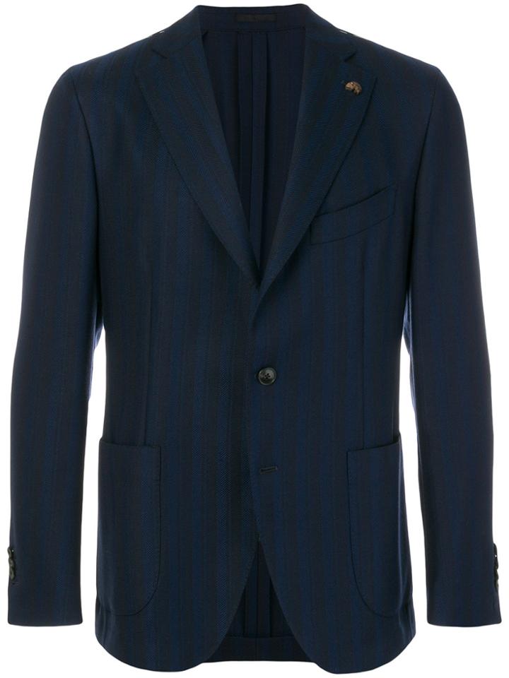 Gabriele Pasini Embroidered Striped Blazer - Blue
