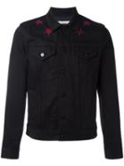 Philipp Plein Star Embroidered Denim Jacket, Men's, Size: Medium, Black, Cotton