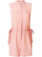 Pierre Balmain Drawstring Waist Playsuit - Pink & Purple