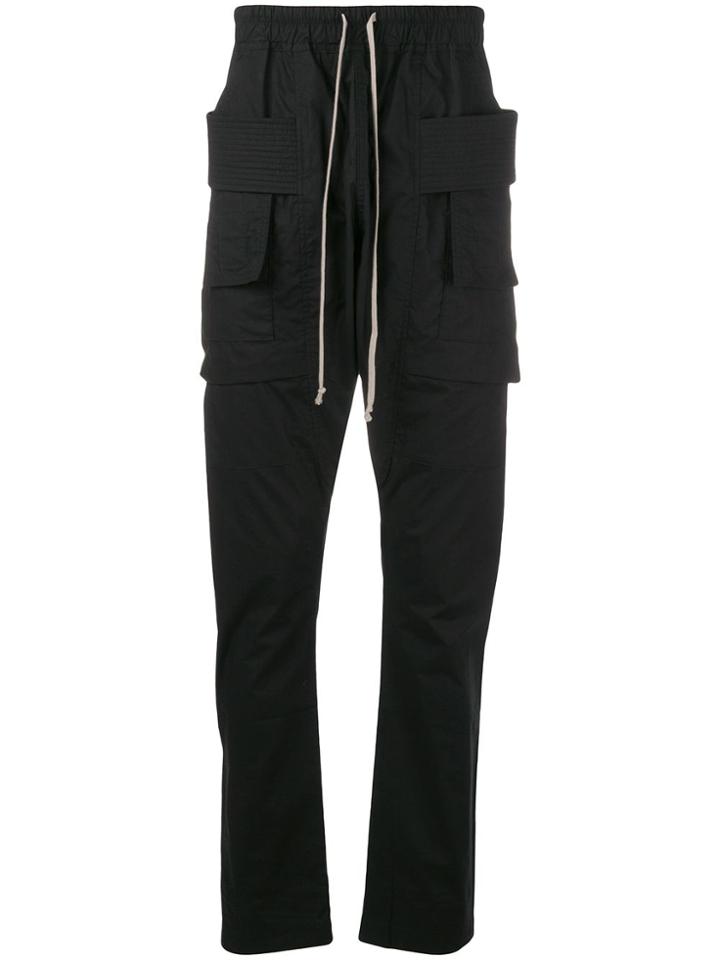 Rick Owens Drkshdw Drawstring Cargo Trousers - Black