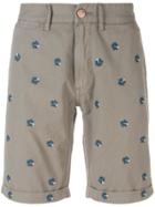 Sun 68 Floral Embroidered Bermuda Shorts - Nude & Neutrals