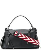 Bally Chevron Contrasting Strap Tote - Black