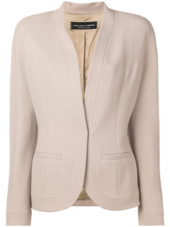 Jean Louis Scherrer Vintage Collarless Blazer - Nude & Neutrals