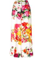 Blumarine Floral Print Culottes, Women's, Size: 42, White, Spandex/elastane/viscose
