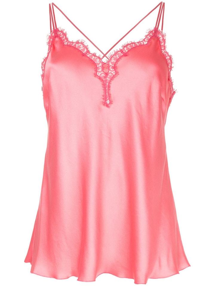 Alberta Ferretti Lace-detail Camisole Top - Pink