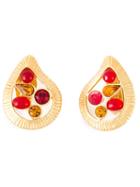 Givenchy Vintage Tear Drop Clip On Earrings