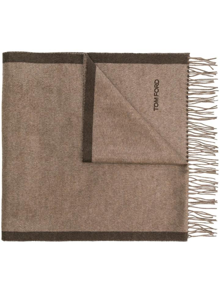 Tom Ford Fringe Hem Scarf - Neutrals