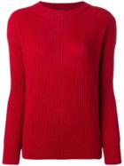 Aragona Cashmere Rib Knit Sweater - Red
