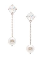 Miu Miu Solitaire Jewels Earrings - F0zjj Steel Gray + White + Crystal