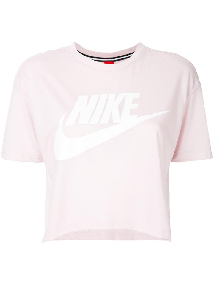 Nike Logo Print Cropped T-shirt - Pink & Purple