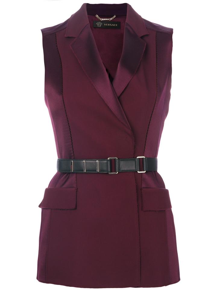 Versace Belted Waistcoat - Pink & Purple