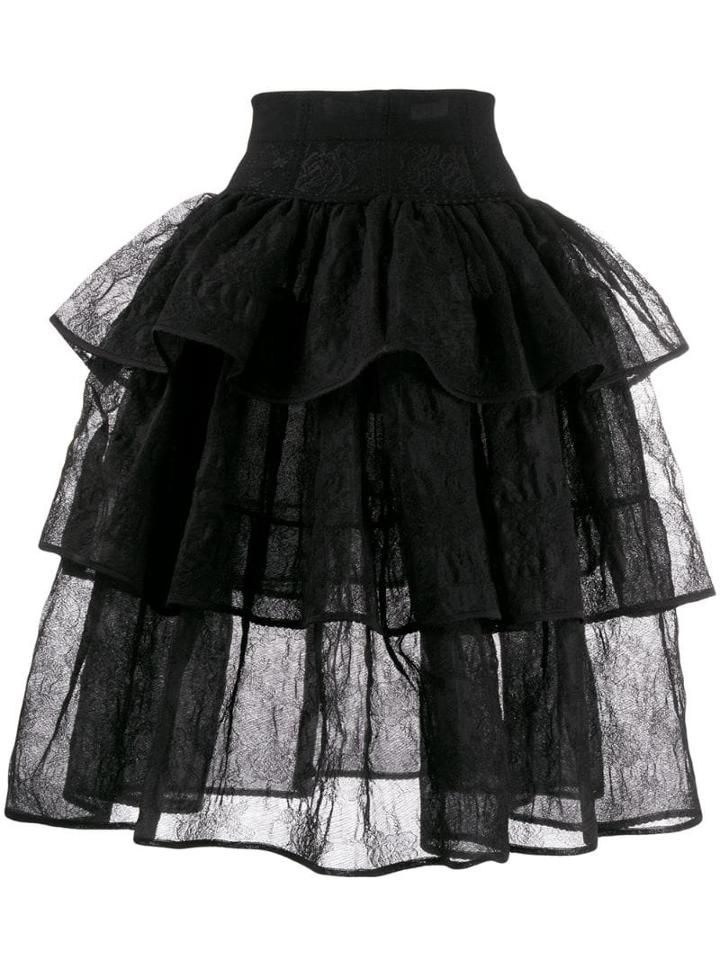 Alexander Mcqueen Layered Tulle Skirt - Black