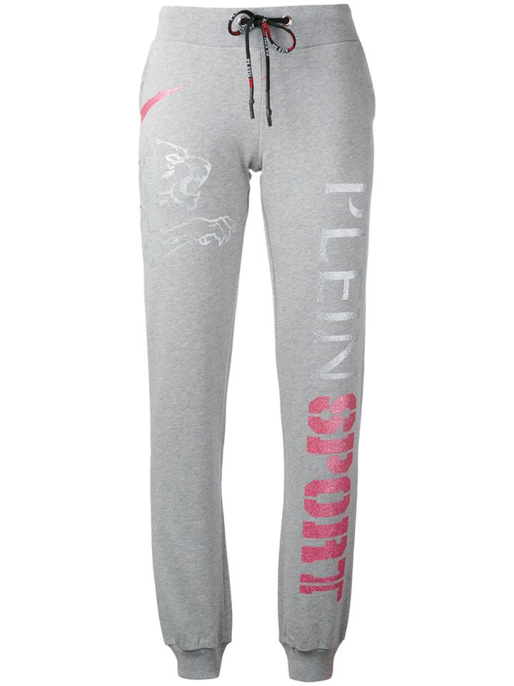 Plein Sport Logo Print Sweatpants - Grey