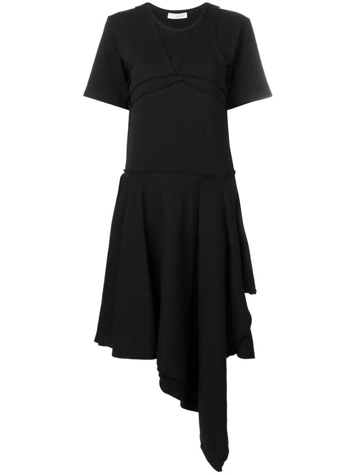 Jw Anderson Asymmetric Hem Flared Dress - Black