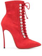 Casadei Crystal-embellished Ankle Boots - Red