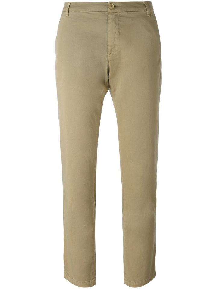 P.a.r.o.s.h. Slim Fit Cropped Trousers, Women's, Size: Medium, Nude/neutrals, Cotton/spandex/elastane