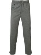 Ami Paris Elasticized Waist Cropped Fit Trousers - Grey