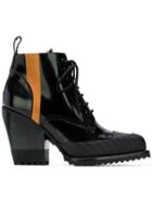 Chloé Pointed Lace-up Boots - Black