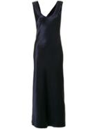 Theory Fitted Flared Maxi Dress - Blue