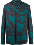 Qasimi Knot Print Shirt, Men's, Size: Small, Green, Cotton